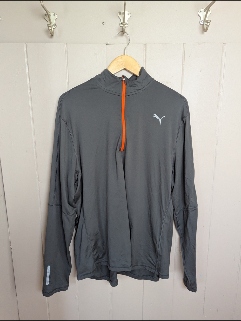 Puma Gray Jacket with Orange Logo Trim